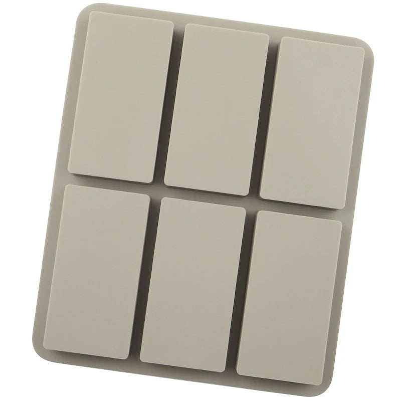 6 Cavity Rectangle Silicone Mould for Wax Sachets Soap Bars Fragrance Tablets and DIY Crafts