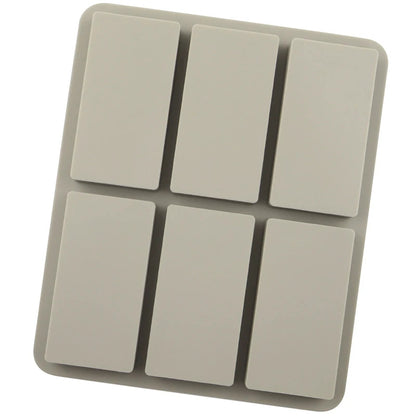 6 Cavity Rectangle Silicone Mould for Wax Sachets Soap Bars Fragrance Tablets and DIY Crafts