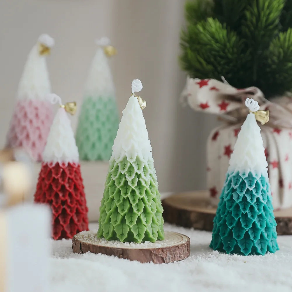 3D Christmas Pine Tree Silicone Candle Mould for DIY Holiday Decorations and Handmade Gifts
