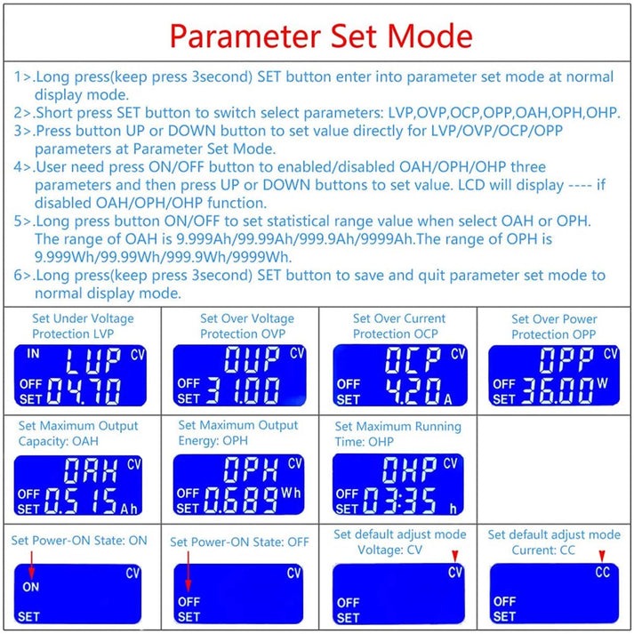 DC Buck Boost Power Supply Module DC 5V-30V to DC 0.6V-30V 35W 4A CVCC Adjustable Automatic Step UP Down Voltage Converter LCD Display - RS2809