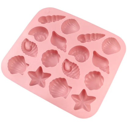16 Cavity Sea Shell Silicone Mold Cake Decoration Jelly Soap Resin Candle