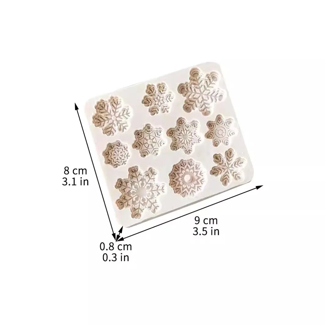 Winter Snowflake Silicone Mould for Chocolate Cookies Candy and Christmas Cake Decorations