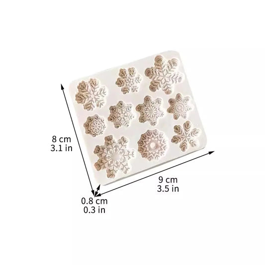 Winter Snowflake Silicone Mould for Chocolate Cookies Candy and Christmas Cake Decorations