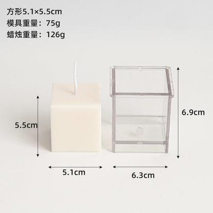 3D Square Plain Pillar Mould Polycarbonate Material Mold For Home Decoration (2.7"x 2.5")