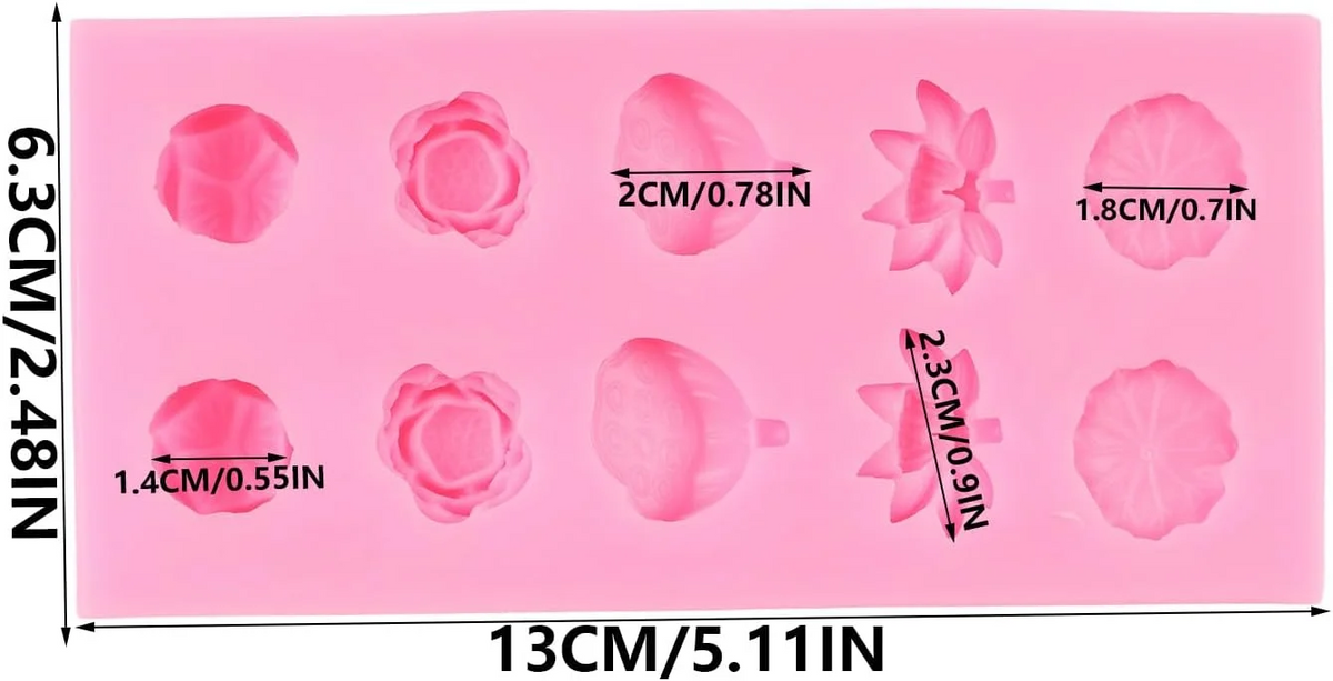 10 Cavity Floral Silicone Candle Mold DIY Wax Soap Resin Décor & Crafts