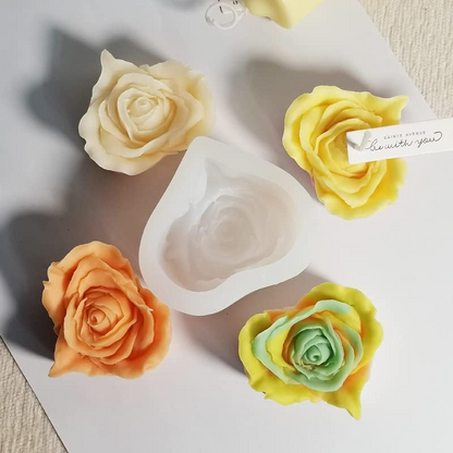 Rose in Heart Shape Silicone Candle Mould Scented Candles Aroma Candles, DIY Crafts