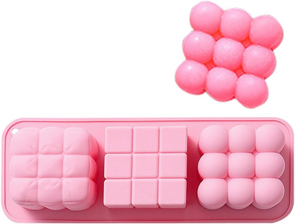 3D Bubble & Square Silicone Candle Mold DIY Soap Candle Cake