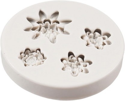 4 Cavity 3D Flower Silicone Mold DIY Wax Soap Resin Plaster & Craft Décor