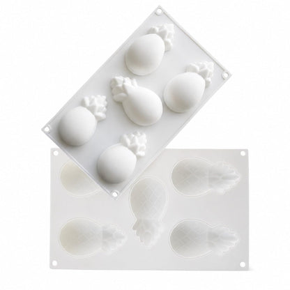 5 Cavity Pineapple Silicone Mold for Mousse Cake Chocolate Candy Jelly Ice Cream