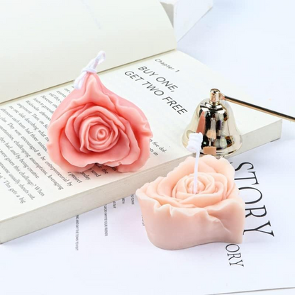 Rose in Heart Shape Silicone Candle Mould Scented Candles Aroma Candles, DIY Crafts