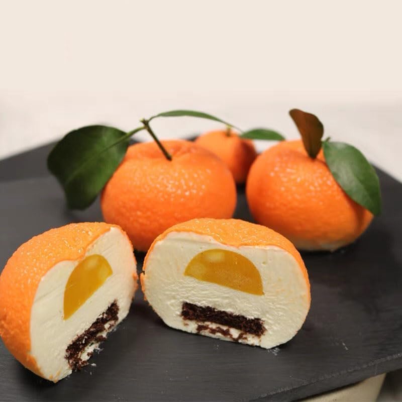 8 Cavity 3D Orange Shape Silicone Mould Chocolate Fruit Dessert Pudding Jelly & Ice Cream