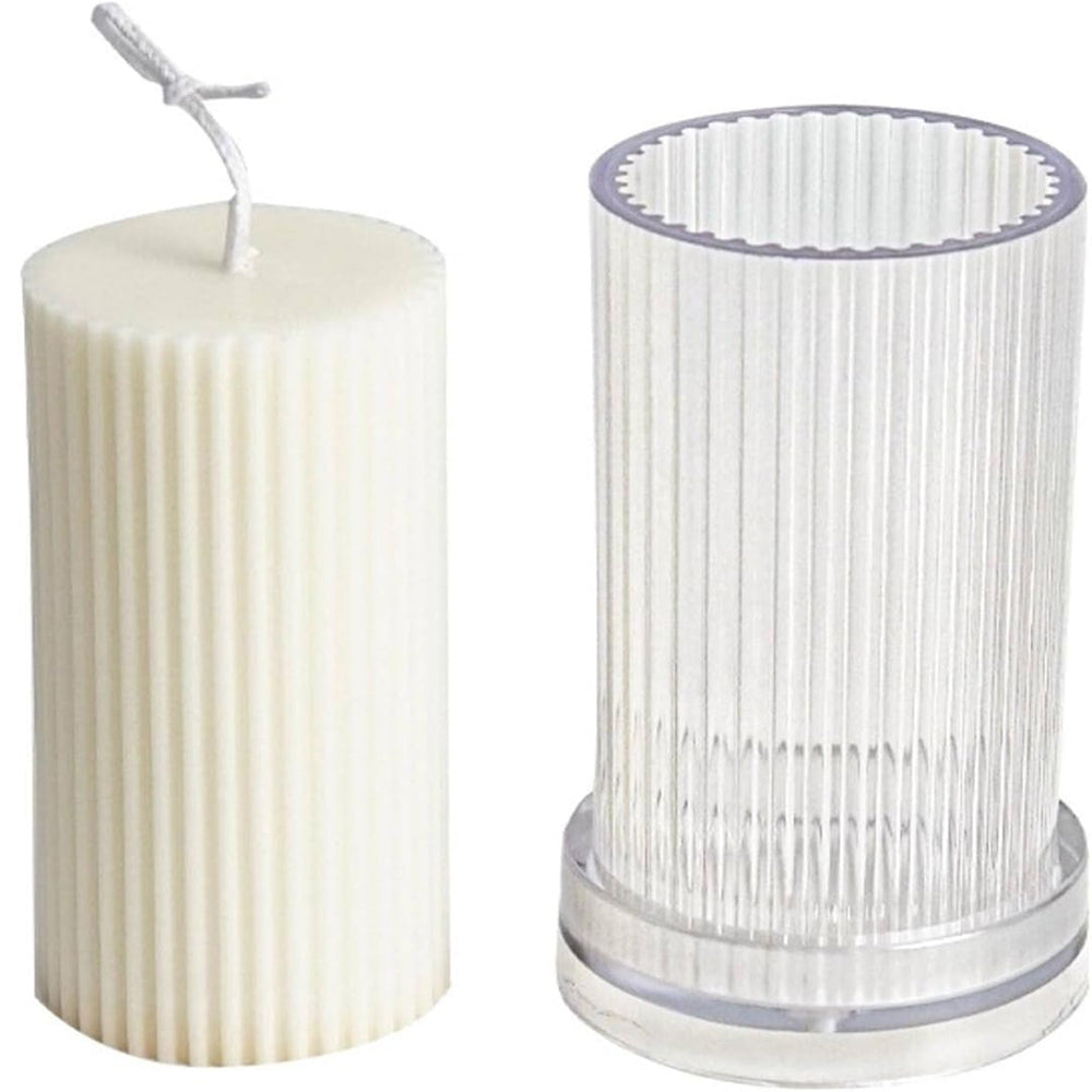 3D Round Long Pillar Polycarbonate Candle Mold Long Lasting Candle Output 10 CM