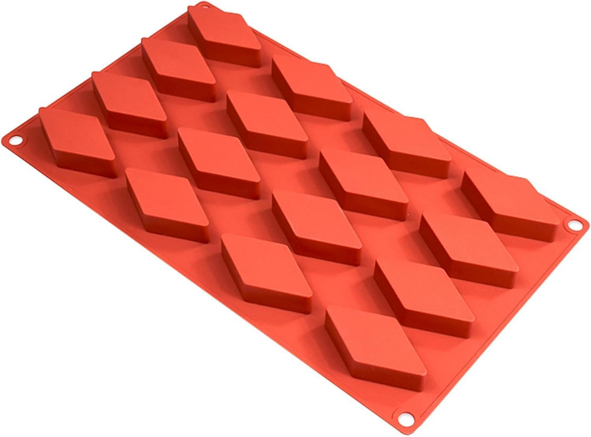 16 Cavity Kaju Katli Silicone Mold for Indian Sweets Chocolate and Dessert Making