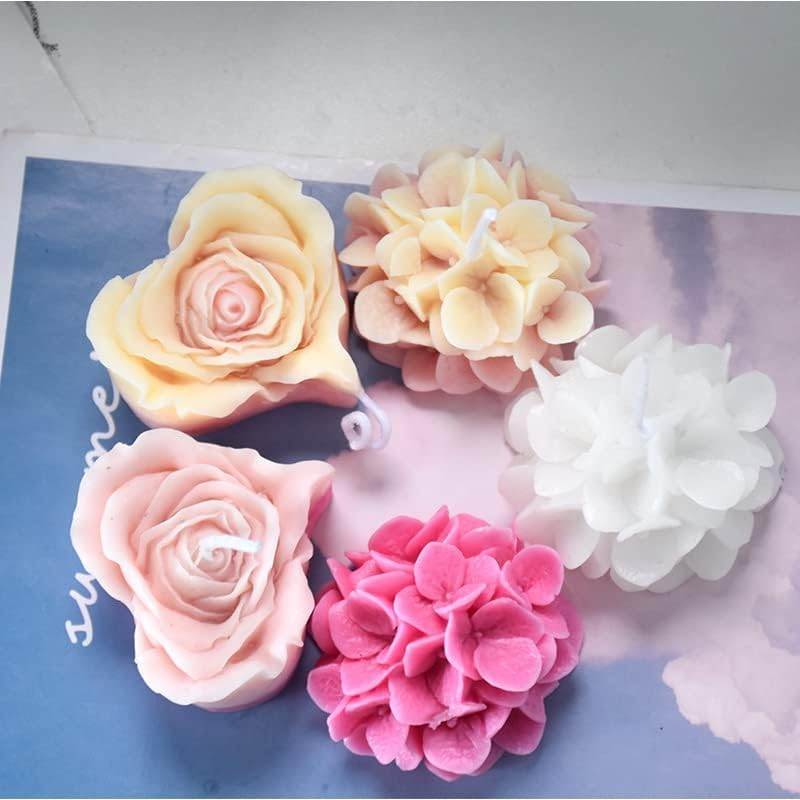 Rose in Heart Shape Silicone Candle Mould Scented Candles Aroma Candles, DIY Crafts