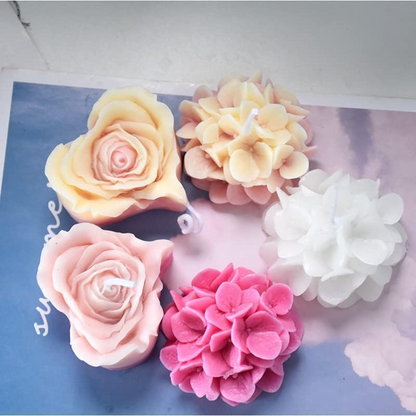 Rose in Heart Shape Silicone Candle Mould Scented Candles Aroma Candles, DIY Crafts