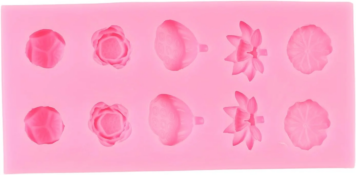 10 Cavity Floral Silicone Candle Mold DIY Wax Soap Resin Décor & Crafts