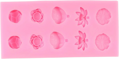 10 Cavity Floral Silicone Candle Mold DIY Wax Soap Resin Décor & Crafts