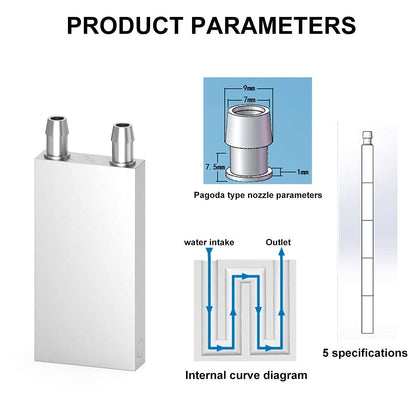 Peltier Aluminum Water Cooling Block 40x80x12mm Liquid Water Cooler Heat Sink System Waterblock for CPU Graphics Radiator GPU