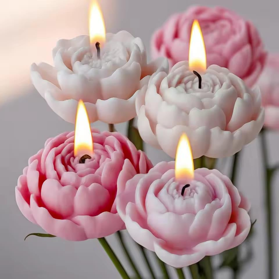 3D Peony Flower Silicone Candle Mold for Soap Home Decor Wedding Decorations & Gifts