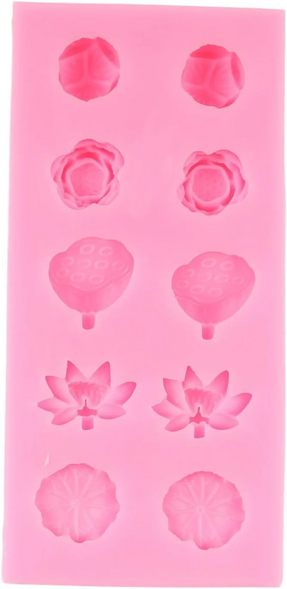 10 Cavity Floral Silicone Candle Mold DIY Wax Soap Resin Décor & Crafts
