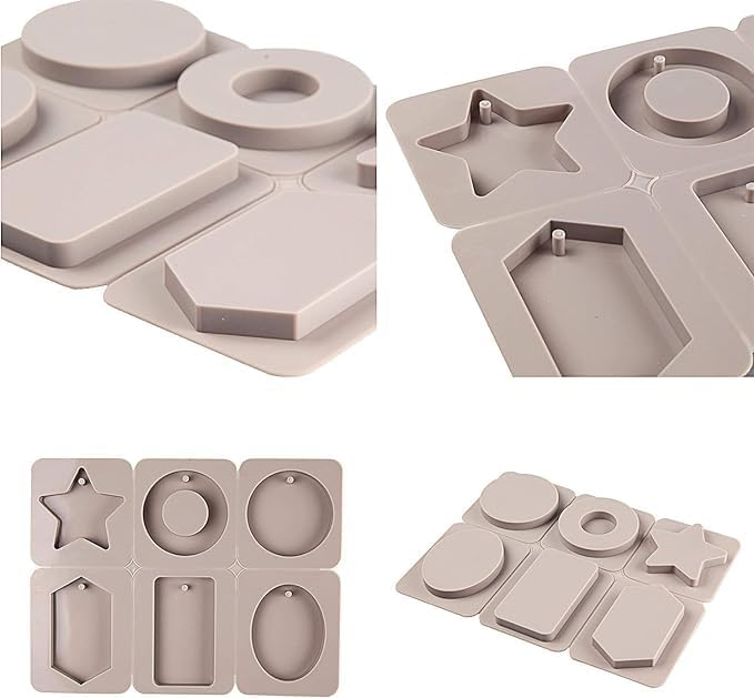 6 Cavity Multi Shape Silicone Mould for Soap Bars Wax Sachets Resin Crafts and DIY Decorations