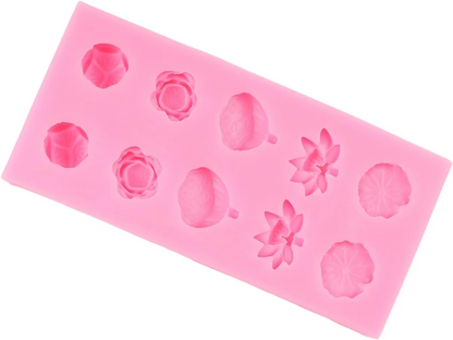 10 Cavity Floral Silicone Candle Mold DIY Wax Soap Resin Décor & Crafts