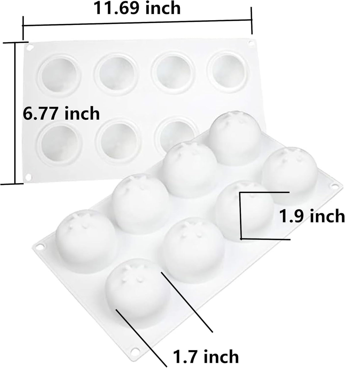 8 Cavity 3D Orange Shape Silicone Mould Chocolate Fruit Dessert Pudding Jelly & Ice Cream