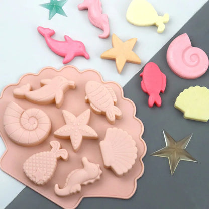 7 Cavity Ocean Animal Chocolate Candy & Entremet Mould