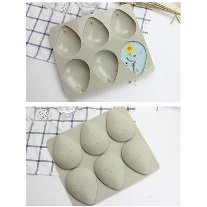 6 Cavity Water Drop Silicone Candle Mould for DIY Candles Aroma Wax Tablets and Floral Crafts