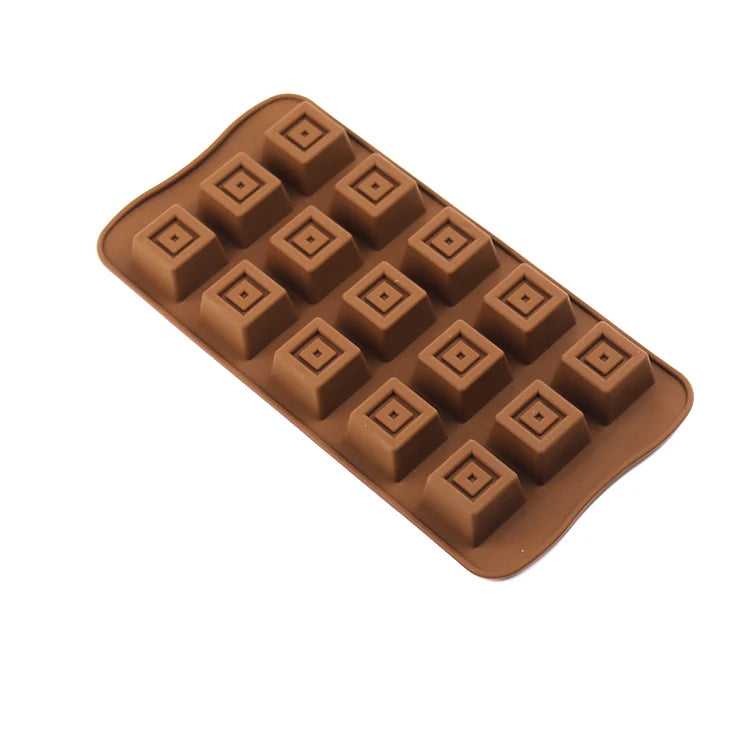 15 Cavity Square Chocolate Silicone Mold for Candy Chocolate Mousse Cake Decoration & Dessert Making