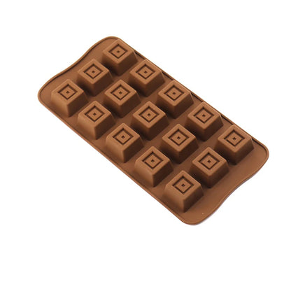 15 Cavity Square Chocolate Silicone Mold for Candy Chocolate Mousse Cake Decoration & Dessert Making