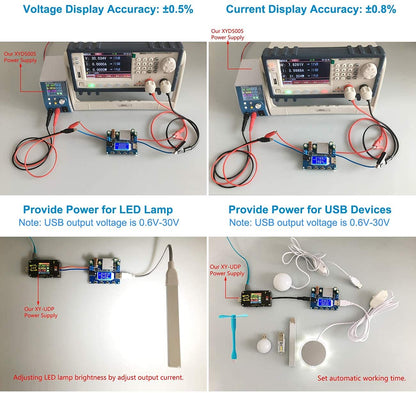 DC Buck Boost Power Supply Module DC 5V-30V to DC 0.6V-30V 35W 4A CVCC Adjustable Automatic Step UP Down Voltage Converter LCD Display - RS2809