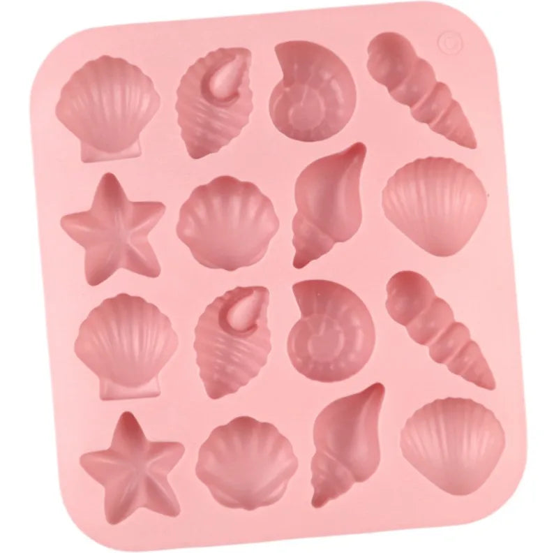 16 Cavity Sea Shell Silicone Mold Cake Decoration Jelly Soap Resin Candle