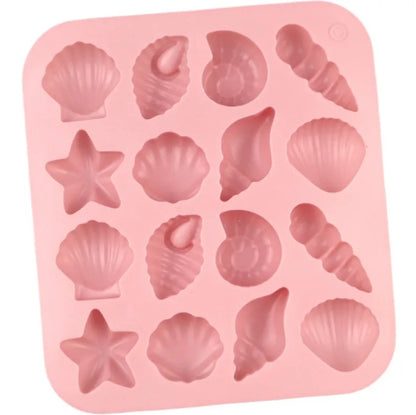 16 Cavity Sea Shell Silicone Mold Cake Decoration Jelly Soap Resin Candle