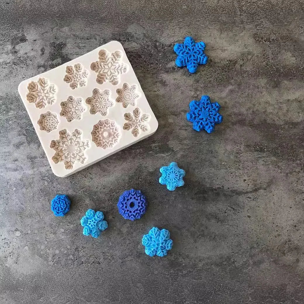 Winter Snowflake Silicone Mould for Chocolate Cookies Candy and Christmas Cake Decorations