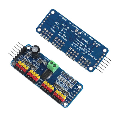 PCA9685 16 Channel 12-Bit PWM Servo Driver IIC Module and SG90 9G Micro Servo Motor for Arduino Robot