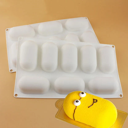 3D Oval Silicone Cake Mold for Chocolate Cake Pastry Pudding Jelly & Baking