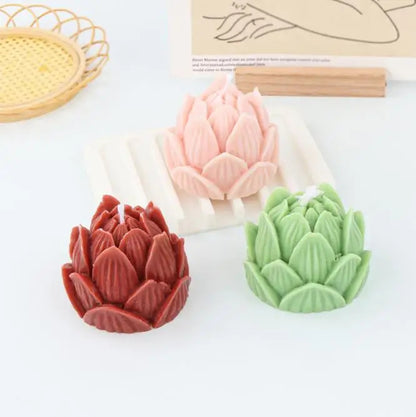 3D Lotus Flower Silicone Candle Mold DIY Wax Soap Resin & Home Decor