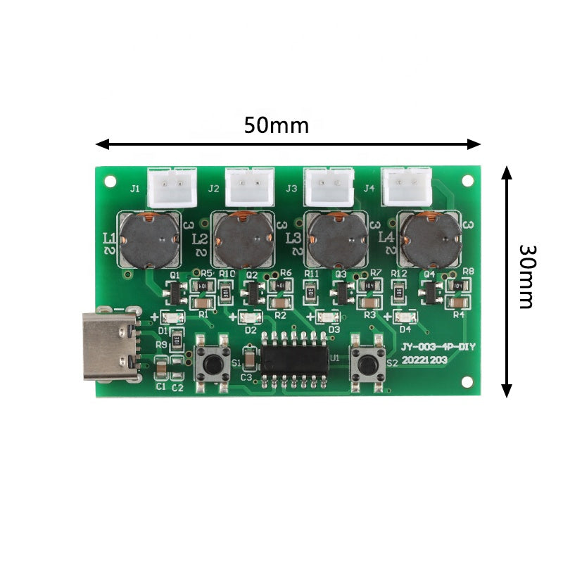 4 CHANNEL HUMIDIFIRE KIT TYPE-C 5V DIY Four Spray Operated Switch Ultrasonic Humidifier Mist Maker Circuit Board