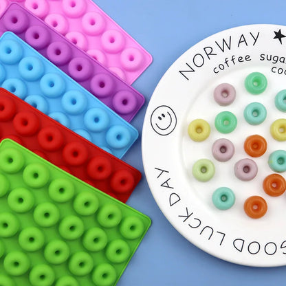 48 Cavity Mini Donut Silicone Mould for Chocolate Candy Jelly Baking