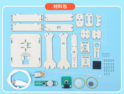 School Educational STEM Toys Wooden Science 3D Advertising Machine DIY Toy 3D Puzzle Science Kit for Kids