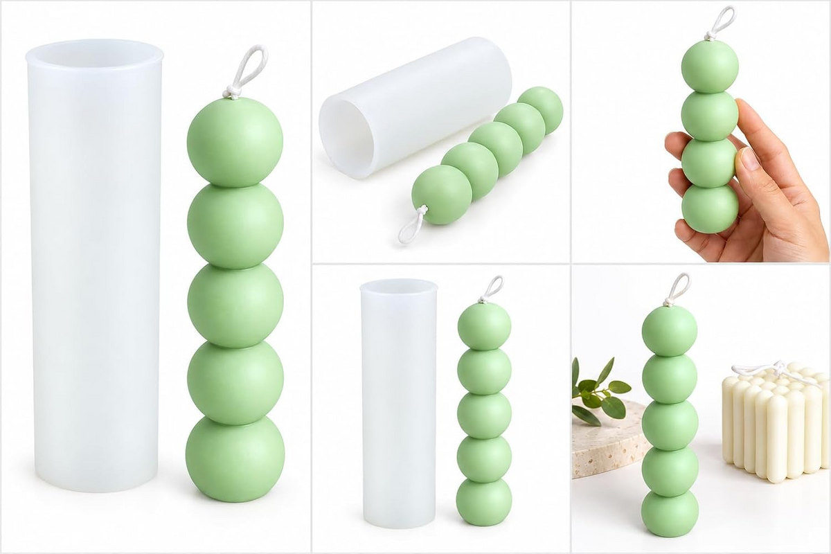 5-Layer Ball Bubble Candle Silicone Mould for DIY Decorative Sphere Candles and Home Décor