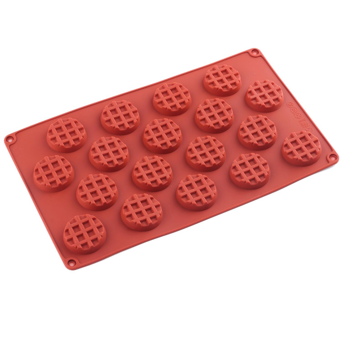 18 Cavity Round Mini Waffle Silicone Mold for Chocolate Cookies and Desserts