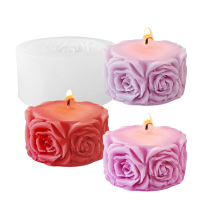 3D Rose Flower Silicone Candle Mould for DIY Wax Candles Floral Soap Resin