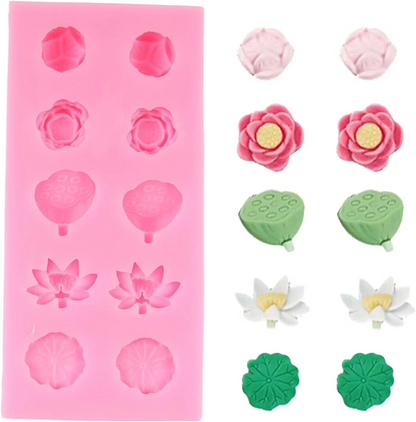10 Cavity Floral Silicone Candle Mold DIY Wax Soap Resin Décor & Crafts