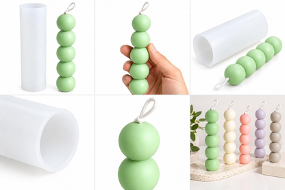 5-Layer Ball Bubble Candle Silicone Mould for DIY Decorative Sphere Candles and Home Décor