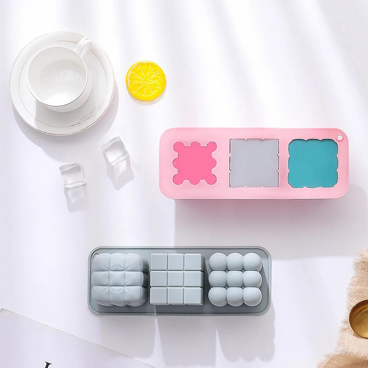 3D Bubble & Square Silicone Candle Mold DIY Soap Candle Cake