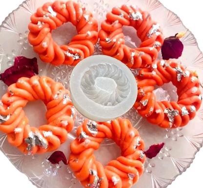 Imarti Shape Silicone Mold for Jalebi Mithai Diwali Sweets Candle Making & DIY Crafts
