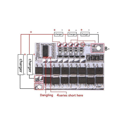 4S 100A LiFePO4 Lithium Battery Management System Charger 18650 BMS Protection Module