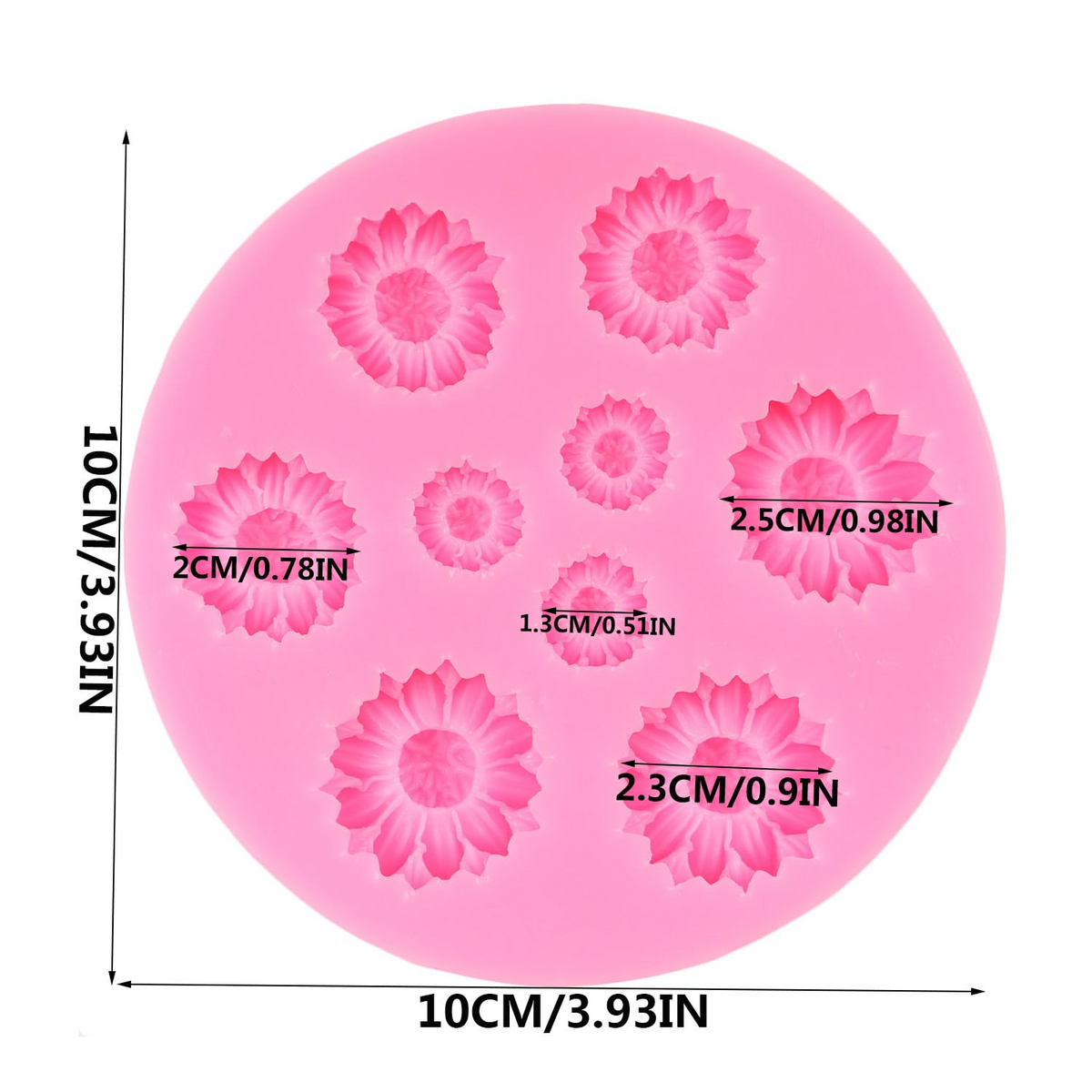 3D Sunflower Silicone Mold for Chocolate Fondant Candy Soap and Cake Decoration